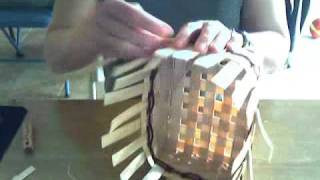 Basket Weaving Video 8Spllicing Reed and Finishing the Rim Row [upl. by Ahsinav966]