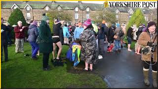 New Years Day Joe Town Memorial Swim in the River Wharfe at Otley [upl. by Behl864]