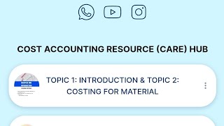 COST ACCOUNTING RESOURCE HUB CARE HUB [upl. by Eelrebmik]