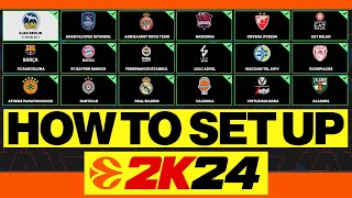 NBA 2K24 HOW TO SET UP EUROLEAGUE ROSTER PS5 amp XBOX SERIES [upl. by Babby]