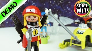 Playmobil WINTER Mega Unboxing  SCHNEEMOBIL BIATHLETIN amp EISSKULPTUR auspacken Demo Deutsch [upl. by Antoinette]