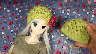 Crochet tutorial for a beanie hat to fit Smartdoll by Danny Choo or similar 89 inch doll heads [upl. by Ennaihs437]