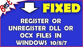 Register Or Unregister DLL Or OCX Files In Windows 1087 [upl. by Yblok]