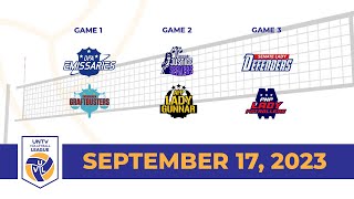 UNTV Volleyball League Elims Full Game Triple Header Marikina Sports Center  Sept 17 2023 [upl. by Wadell]