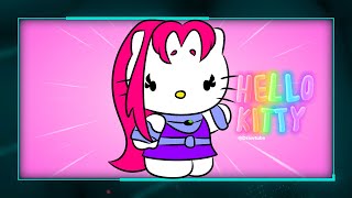 How to Draw Hello Kitty Starfire Neon Light drawing and coloring video drawtube28 [upl. by Nywde]