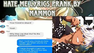 Obey me texthate me lyrics prank by Mammon [upl. by Sylvie706]