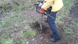 Stihl Soil Loosening Earth Auger Demo [upl. by Airdnoed571]