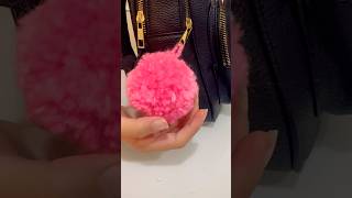 Super Easy Pom Pom Making Idea DIY Plush Pom Pom Key Chain short youtubeshorts [upl. by Keli]