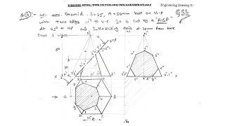 Sections of solids sectioning a HEXAGONAL PYRAMID with inclined section plane AISP [upl. by Nodnart]