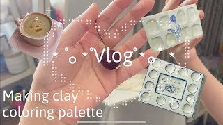 ˚‧⁺ Vlog making clay watercolor palette ˚‧⁺ [upl. by Novhaj594]