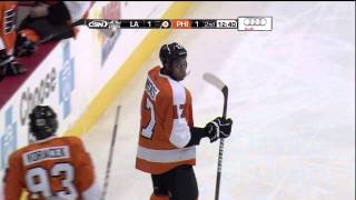 Mike Richards hit on Jakub Voracek [upl. by Ellimac]