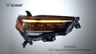 VLAND LED Matrix Projector Headlights For Toyota 4Runner 20142023 5th Gen 4 Projectors [upl. by Aubrey]