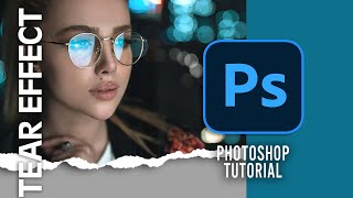 How to add paper tear effect in Photoshop [upl. by Eiramyelhsa]