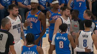 LUKA CANT BELIVE SHAI AFTER ELBOWING MAVS PLAYER GETS TECH FOUL [upl. by Blinnie]