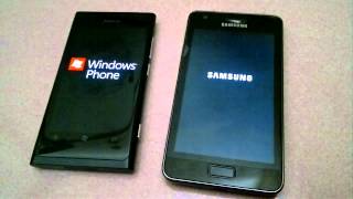 Nokia Lumia 800 vs Samsung Galaxy R boot up challenge [upl. by Alyss]