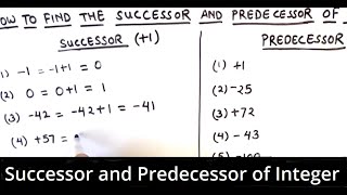 Successor and Predecessor of an Integer  How to find successor and predecessor of a number [upl. by Neelac]