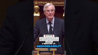 Michel Barnier déclenche son premier 493😳michelbarnier shortvideo macron lepen lfi rn [upl. by Demona]