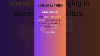 English Word  Abstention  Meaning With An Example englishwords english abstention [upl. by Duke765]