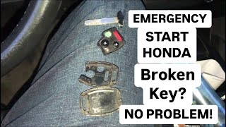 BROKEN KEY EMERGENCY START EASY 2024 UPDATES 👍 Honda Pilot Odyssey legend CRV Civic￼ [upl. by Lipman]