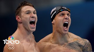 USA sets new world record to continue mens 4x100 medley relay reign  Tokyo Olympics  NBC Sports [upl. by Sirad]