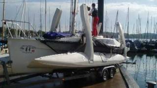 Corsair Marine  Trailer to Sailor Putting the trimaran into the water [upl. by Andrews]