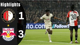 Feyenoord vs Salzburg 13  RB Salzburg Match Highlights  Goals Highlights [upl. by Eimor]