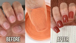 DIP POWDER NAILS AT HOME WITH TIP  DIY EASY FAKE NAILS AT HOME [upl. by Nnylhtak]