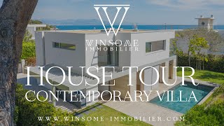 WINSOME IMMOBILIER  HOUSE TOUR CAP DANTIBES  CONTEMPORARY VILLA  Luxury Real Estate [upl. by Anglim]