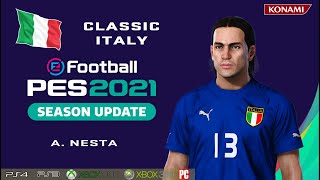 A NESTA facestats Classic Italy How to create in PES 2021 [upl. by Eirrol]