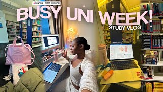 study vlog 🎧 juggling busy uni days productive study tips student success at kings college london [upl. by Darees]