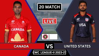 United States vs Canada 20th ODI Match Live Scores  USA vs CAN Live Commentary [upl. by Reni743]