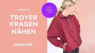 Troyer Kragen nähen  makerist easy DIY [upl. by Nollid]