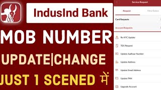 how can change mobile number for indusind bank indusind bank mobile number change kaise kare [upl. by Groark]