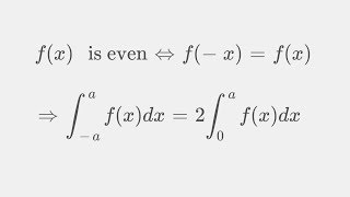 Even integrand over a symmetric integral [upl. by Htiekram937]