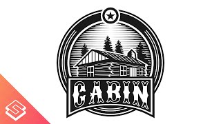 Logo Design Time Lapse in Inkscape  Log Cabin [upl. by Odranreb]