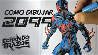 Como dibujar a Spiderman 2099 de los Cómics [upl. by Neelyk]