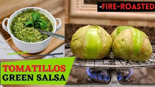 FireRoasted Tomatillos GREEN SALSA Recipe  Tomatillos Salsa Verde Recipe  Mexican Salsa [upl. by Nelloc]