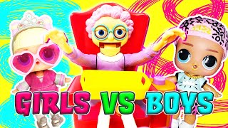 LOL Surprise Dolls Girls vs Boys Greedy Granny Game Scribbles ampSuite Princess  LOL Dolls Families [upl. by Maguire]