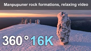 Manpupuner rock formations 16K 360 aerial relaxing video [upl. by Guntar769]