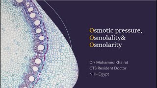 Physiology Osmotic pressure Osmolarityamp Osmolality [upl. by Fletcher]