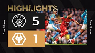 Haaland scores four as City hit five  Manchester City 51 Wolves  Highlights [upl. by Anuahc]