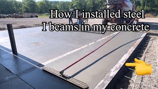 How to install steel I beams in concrete floor for heavy shop use how I did it [upl. by Naneik]