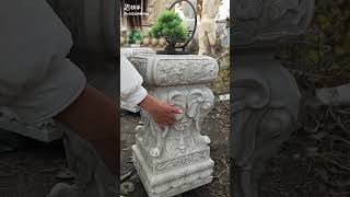 StoneCarving Flower Stand  Stone Carving Column Squatting Stoneviralvideo stonedecoration [upl. by Htenay80]