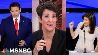 They clearly hate each other Maddow on Haley and DeSantis bringing fire in GOP debate [upl. by Ahtaga]