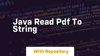 java read pdf to string [upl. by Nickolas]