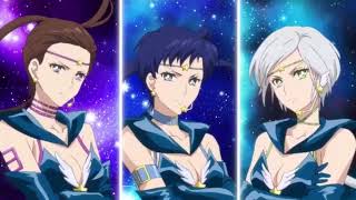 Sailor Starlights Group Transformation Sailor Moon Cosmos [upl. by Sisak]