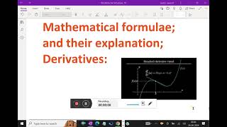 Mathematical formulae and their explanation    Derivatives   22 derivatives differentiation [upl. by Hegarty]