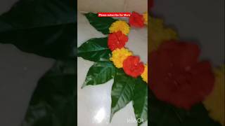 Mango leaves decoration ideas 🌱leaf decoration ideas for Karthika MasamToran making at homeshorts [upl. by Ferrand]