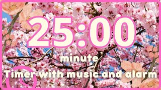 25 min Spring  Cherry Blossom Countdown Timer with Music and Alarm [upl. by Burt65]