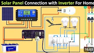 how to make Solar Panel connection For Homewith Inverter Solar Panel for Home 580 watt solar panel [upl. by Tandie64]